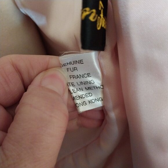 Vintage pink Snowflake Rabbit fur coat dyed - Picture 7 of 16